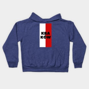 Kraków City in Polish Flag Vertical Kids Hoodie